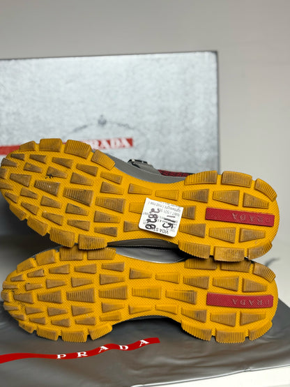 Prada Black,Gray,Red,Yellow solid w abstract lines Men's Sneakers