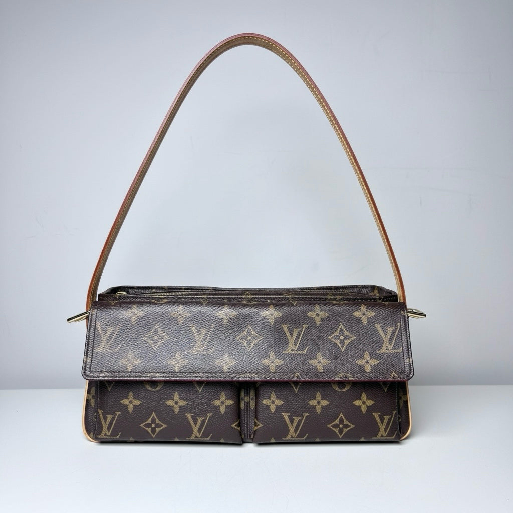 Louis Vuitton Vivacite MM Monogram Coated Canvas Authentic Bag Pre-owned