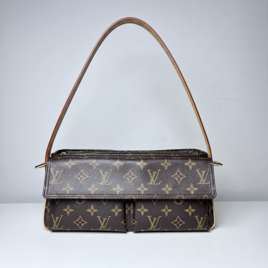 Louis Vuitton Vivacite MM Monogram Coated Canvas Authentic Bag Pre-owned