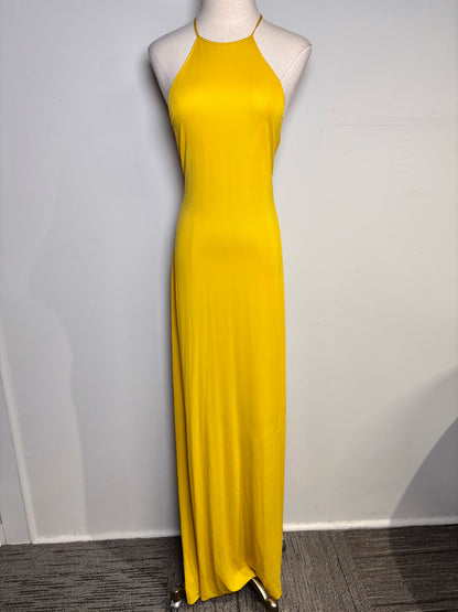 Women Size M Nili Lotan Lucette Floor-Length Mustard Yellow NWT Dress