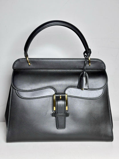 Women's Gucci Top Handle Vintage Leather Pre-owned Black "Kelly" Purse