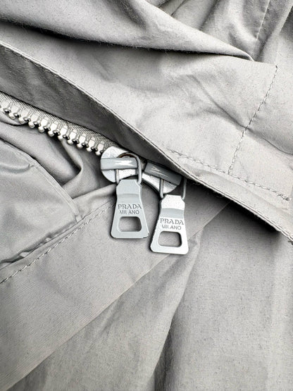 Prada Light Gray Cotton Blend Men's 48 (M) Winderbreaker Jacket