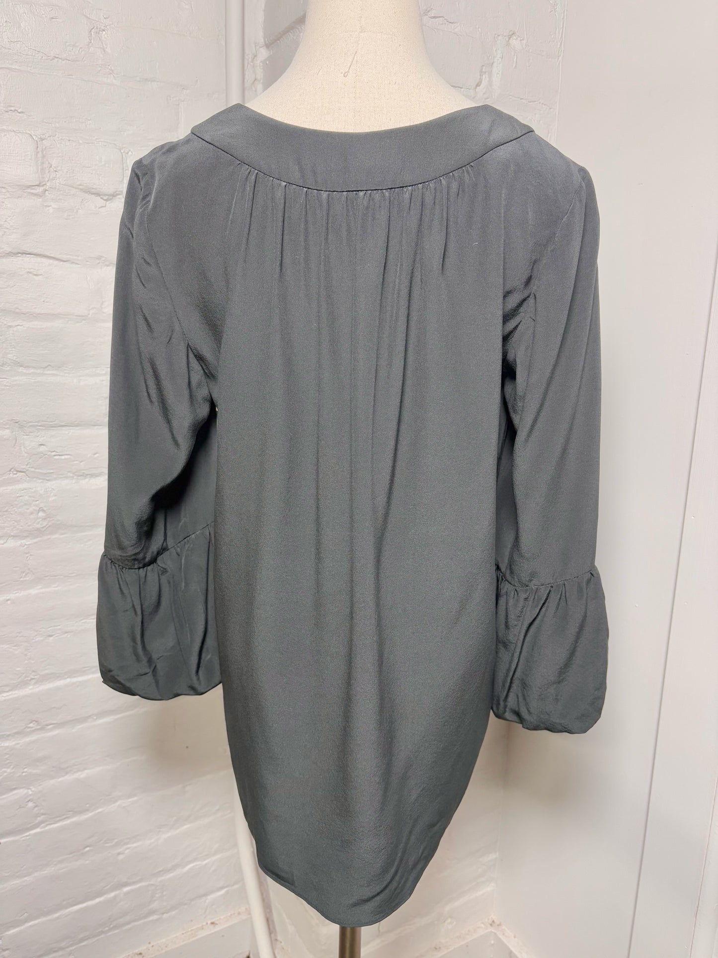 Women Size 6 Tibi Black Solid Silk Blouse