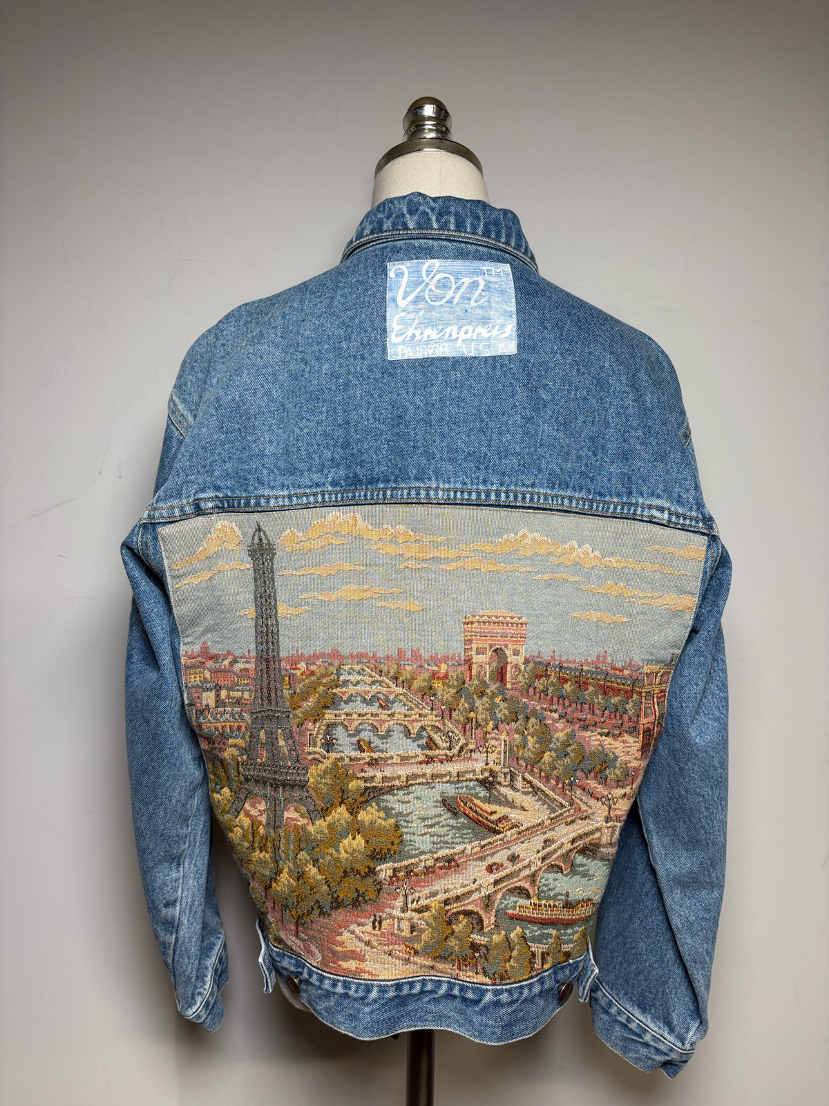 Men's Size M Jordache Blue Denim Von Ehrenpreis Tapestry Vintage Pre-Owned Jacket