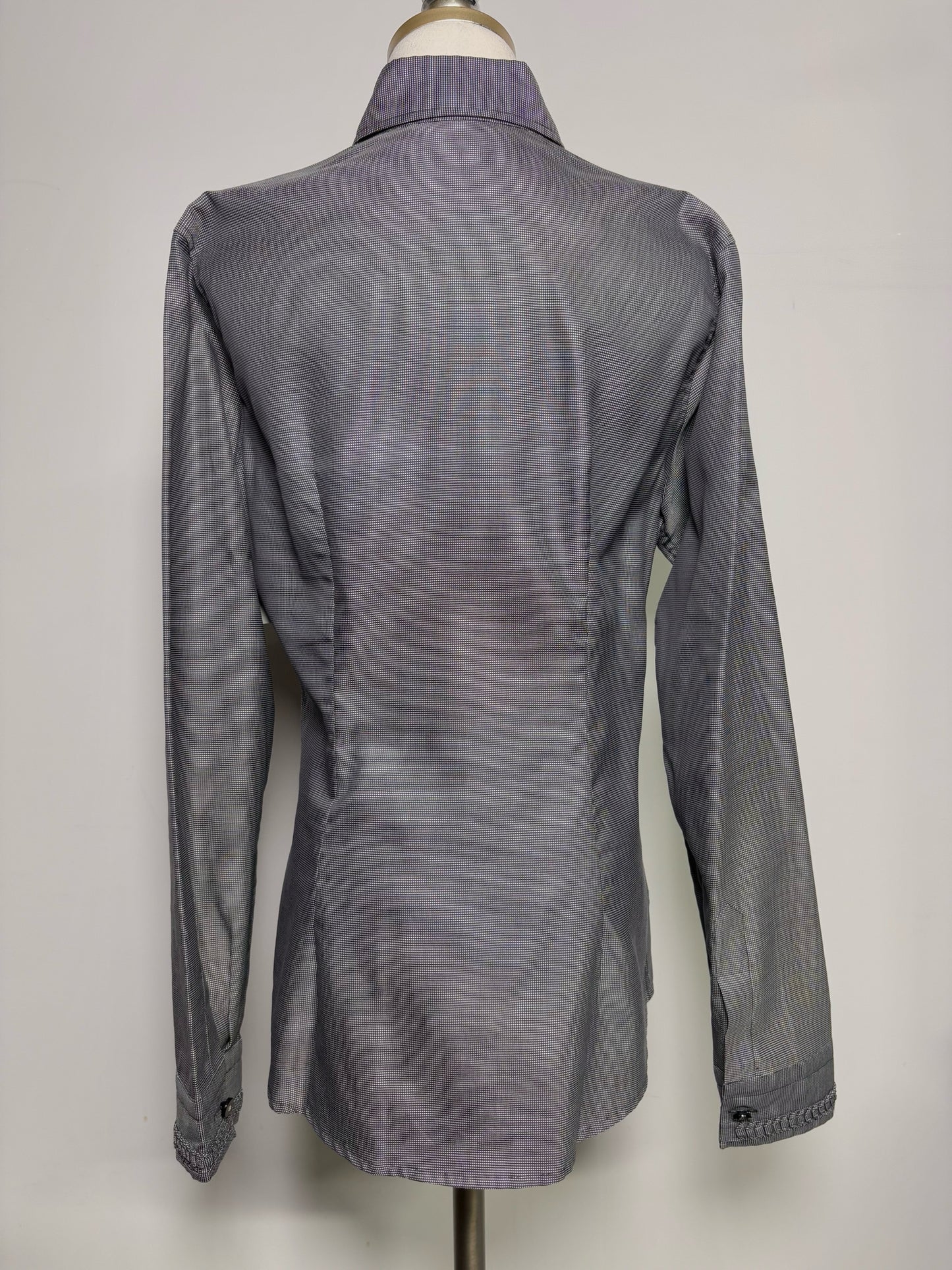 Women Size 46 (10, US) Etro Black Micro-check Shirt