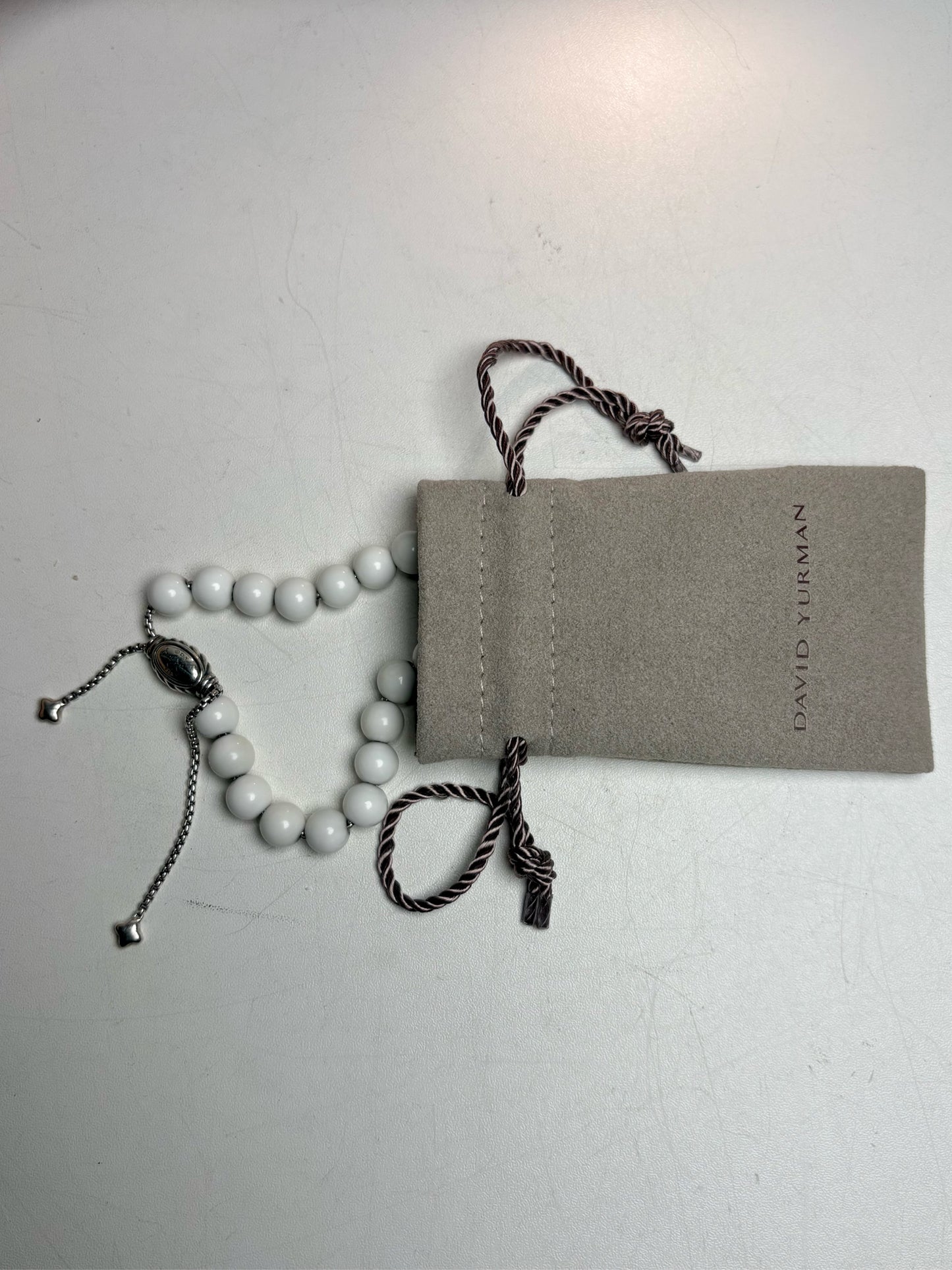 Authentic David Yurman Beads Pre-owned White Agatte Spiritual Beads Bracelet