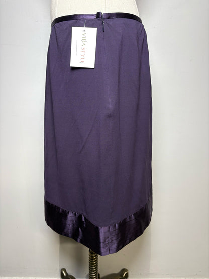 Women Size 6 Burberry Purple Silk Blend Pre-Owned Tiered Skirt