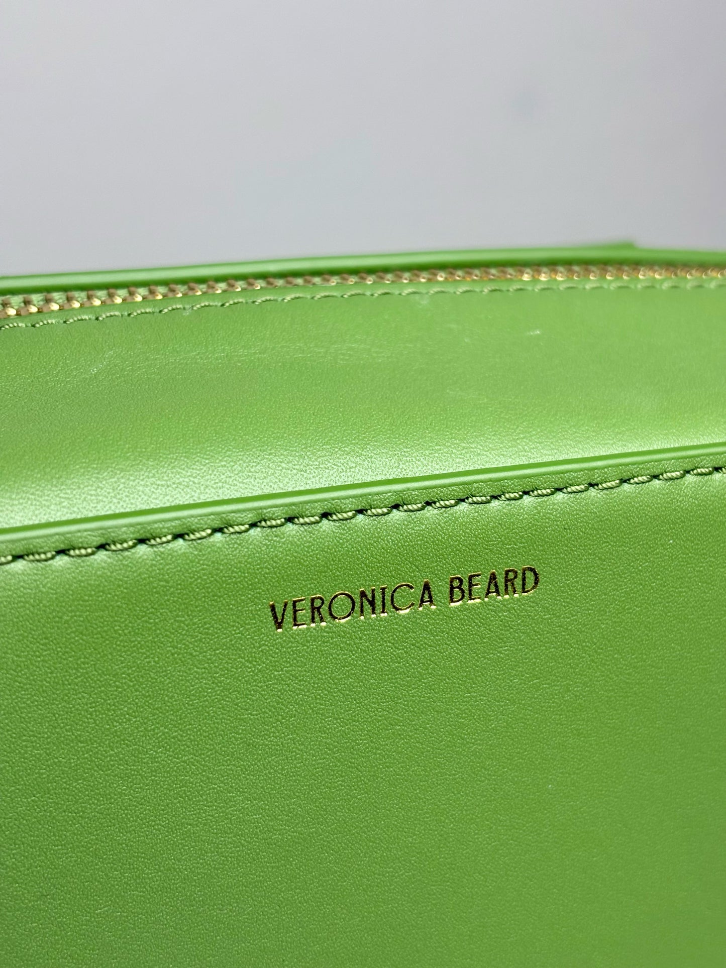 Veronica Beard Boxy Shoulder Leather Pre-owned, NWOT Lemongrass Green Bag