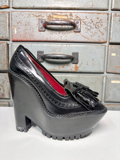 W Shoe Size 39 (8.5 US) Burberry Black Leather Prorsum Platform Loafer