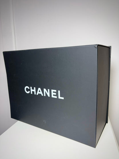 Chanel 22 Calfskin Leather Metallic Navy Blue Quilted Purse