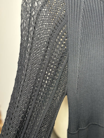 Women Size 8 Me + Em Black Solid Stretch Knit Dress