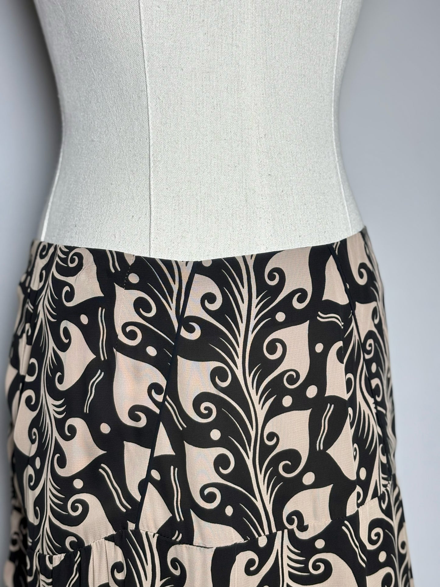 Women Size 38 Marni Black, Beige Abstract Art Pre-owned Skirt
