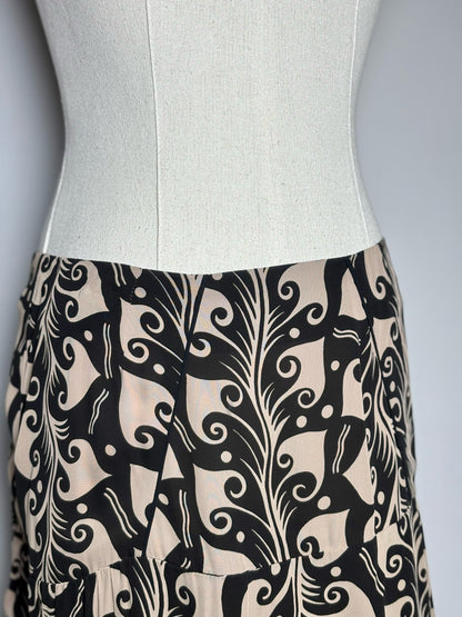 Women Size 38 Marni Black, Beige Abstract Art Pre-owned Skirt