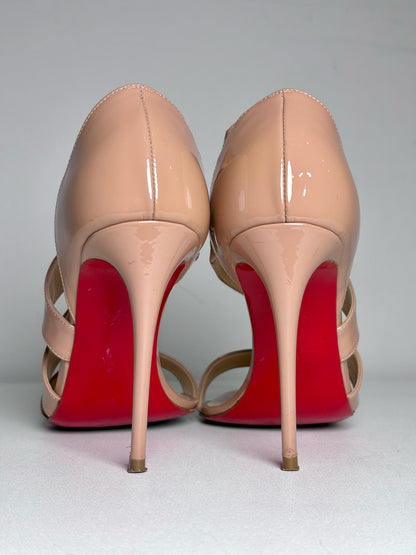 W Shoe Size 36.5 Christian Louboutin World Copine 100 Nude Pre-owned Heels