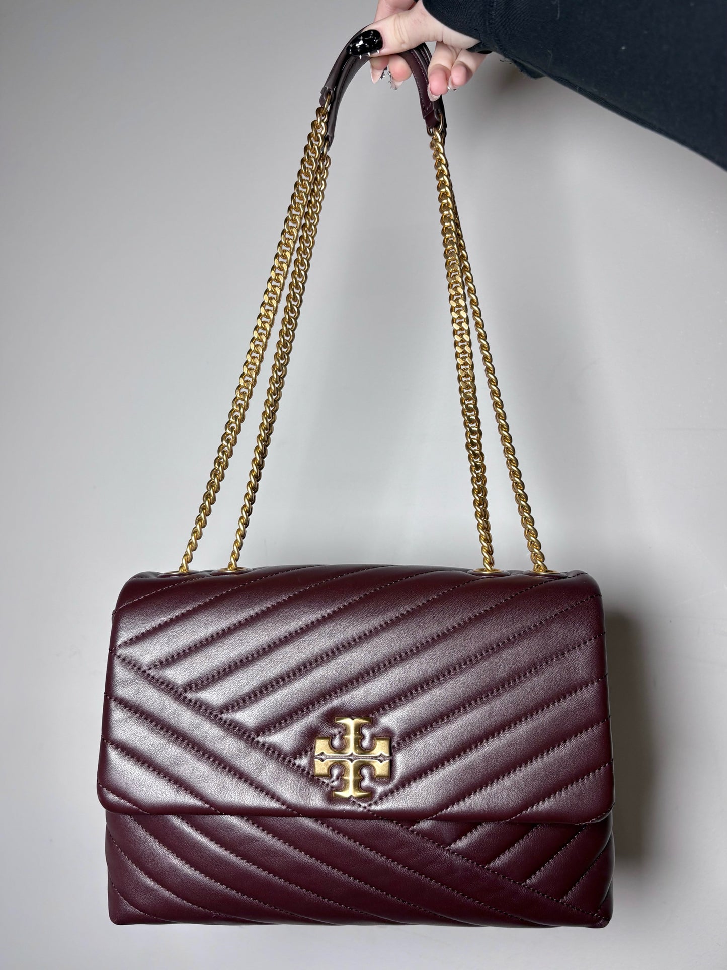 Tory Burch Kira Quilted Leather Pre-owned Brown Napa Purse