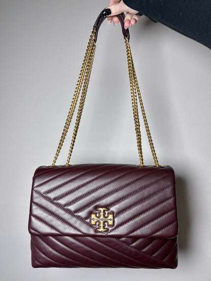 Tory Burch Kira Quilted Leather Pre-owned Brown Napa Purse