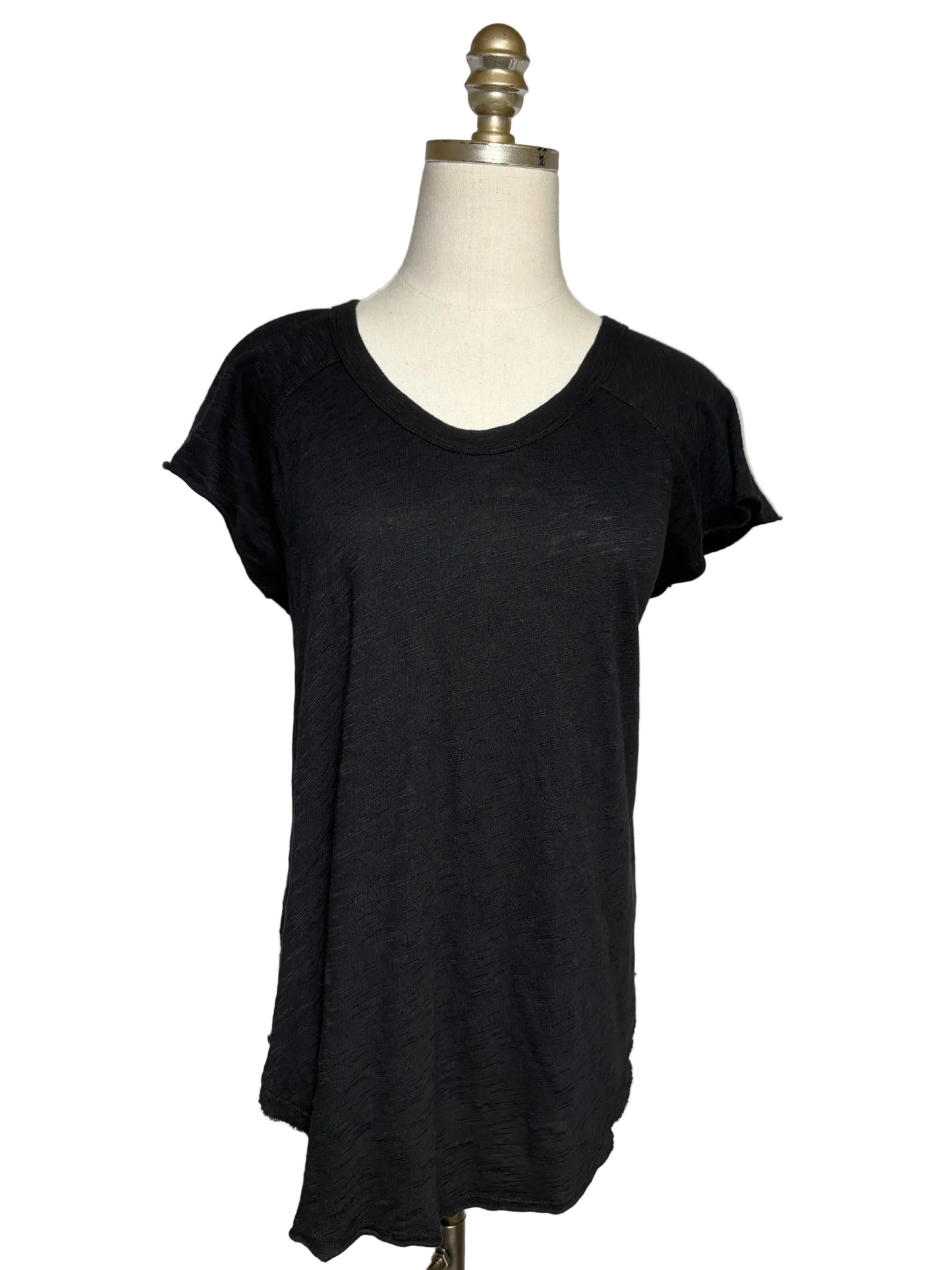 Size L Wilt Black Solid Women's Pre-owned T-shirt