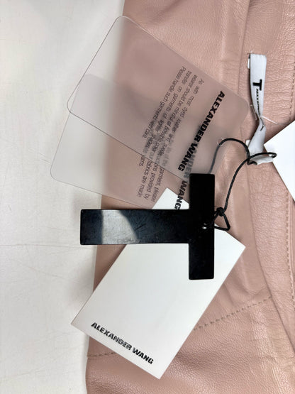 Women Size S Alexander Wang Dusty Pink Solid Leather Pre-owned Skirt