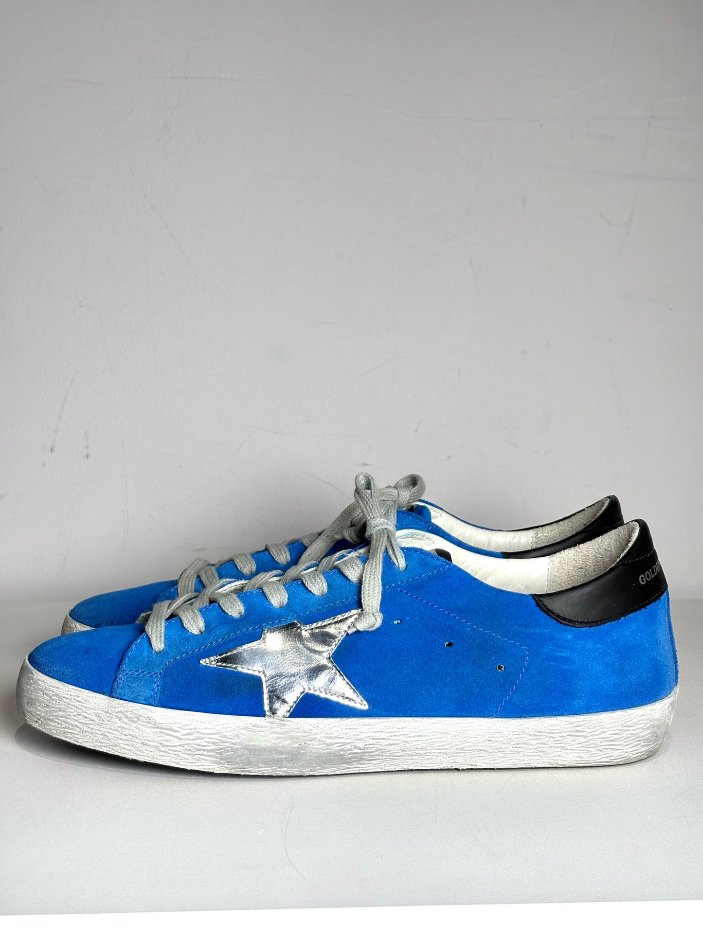 W Shoe Size 41 Golden Goose Blue Suede Silver Star Pre-owned Sneakers