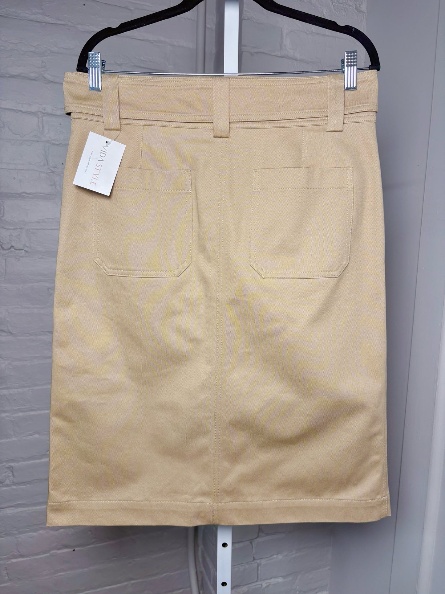 Women Size 40 (M, US) Chloe Tan/Khaki  NWT Cotton Blted Utility Skirt