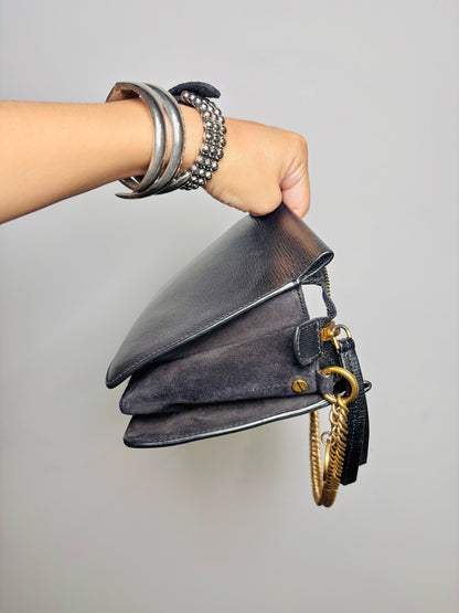 Givenchy Solid Leather Black Goatskin 3 Crossbody Purse