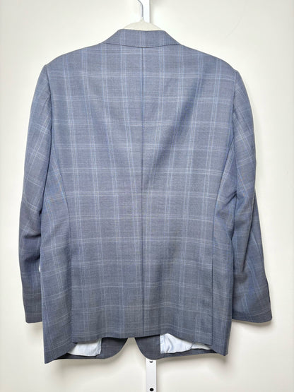 No Label Blue Wool Plaid Men's Mens Size M Blazer