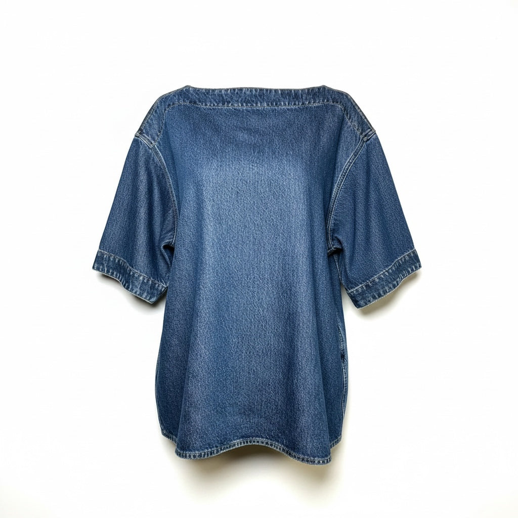 Women Size 40 Toteme Dark Blue Denim 100% Organic Cotton Pre-owned Top