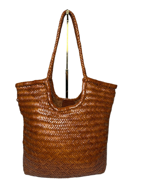 Tan woven tote bag