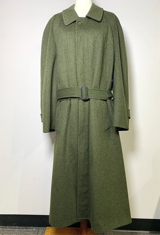 Burberry Hunter Green Wool Solid Men's Size XL Long Coat