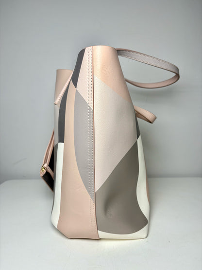 Kate Spade New York Print/Solid (Reversible) Pure Leather Pre-owned Tote Bag