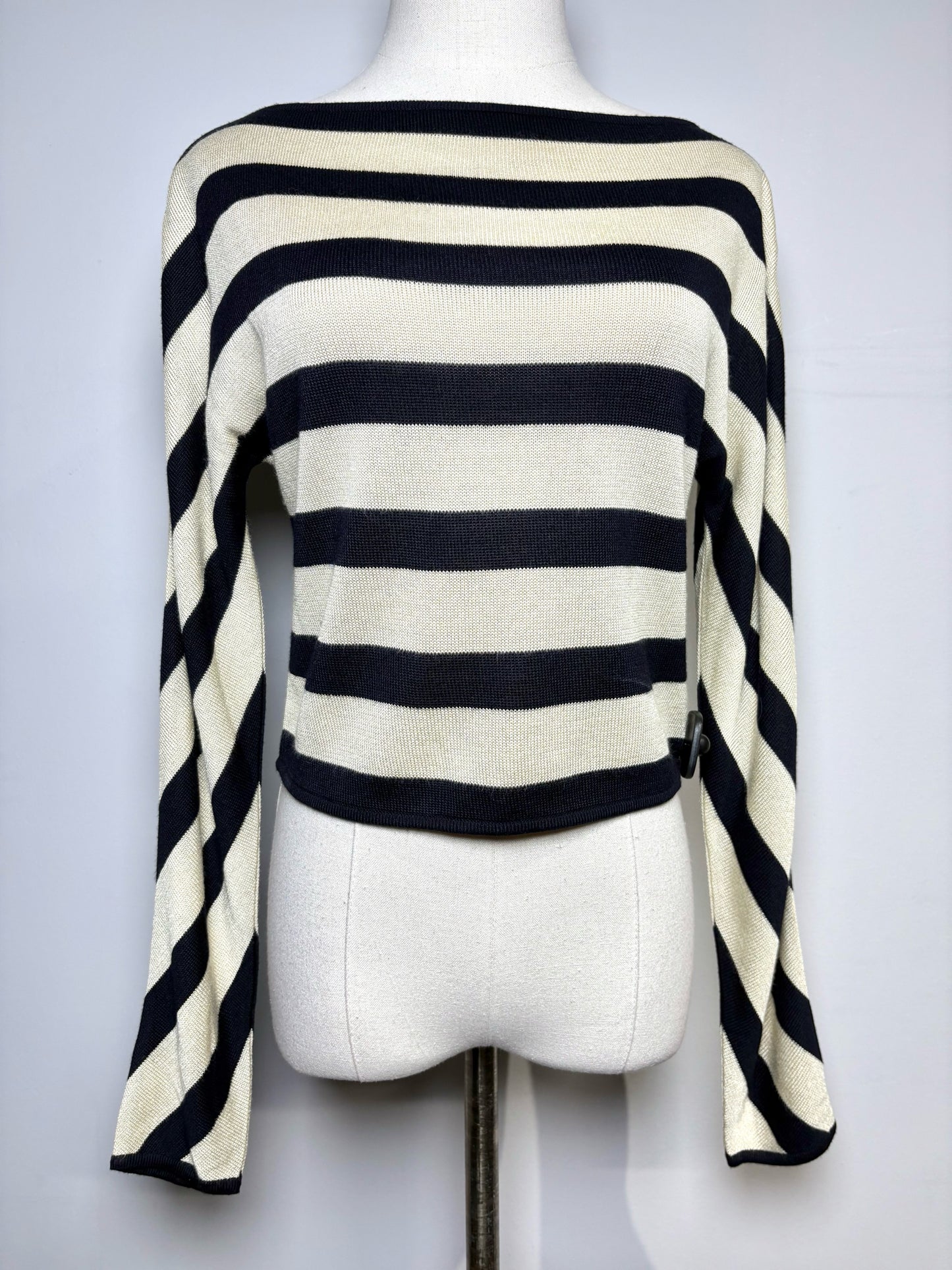Women Size 38 (2 US) Celine Beige, black Stripes Vintage Sweater