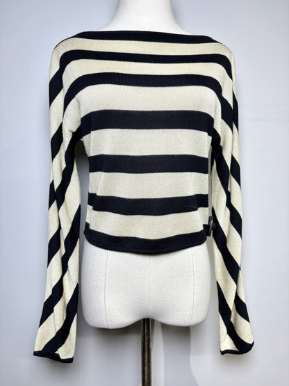 Women Size 38 (2 US) Celine Beige, black Stripes Vintage Sweater