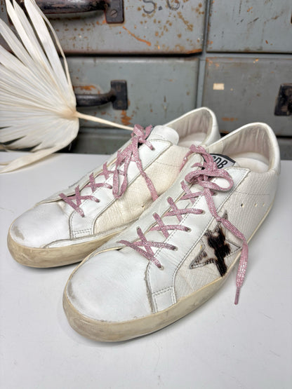 W Shoe Size 40 Golden Goose White Leather Sneakers