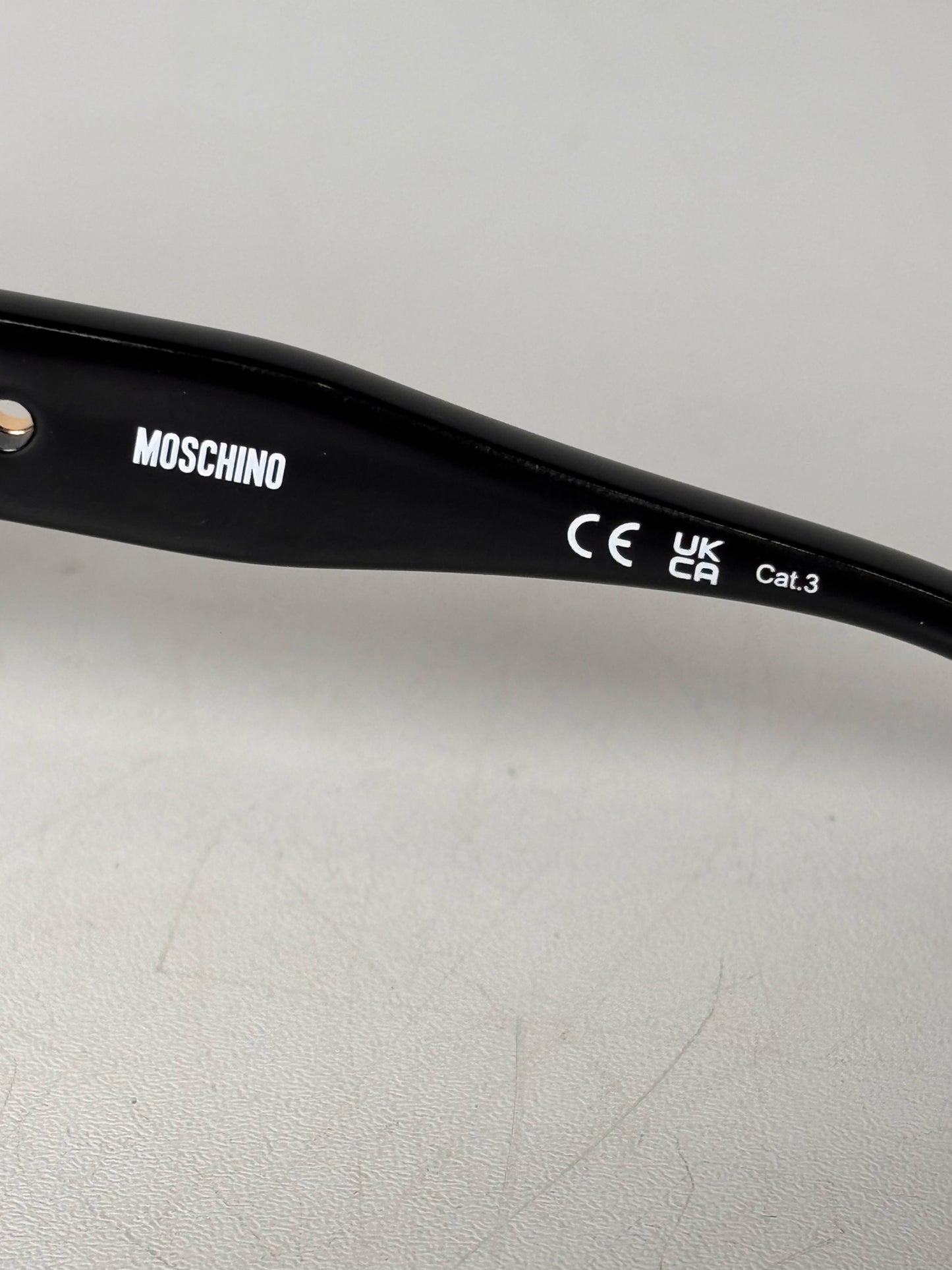 Plastic Moschino Black "55MM Decorative Buckle Square Sunglasses"