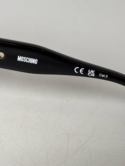 Plastic Moschino Black "55MM Decorative Buckle Square Sunglasses"