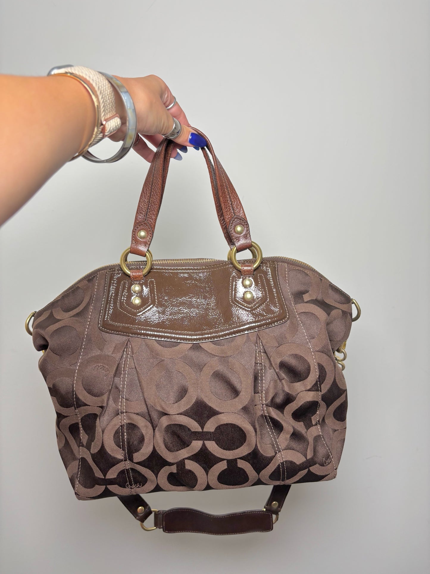 Sateen Coach Pre-owned Brown Medium Purse