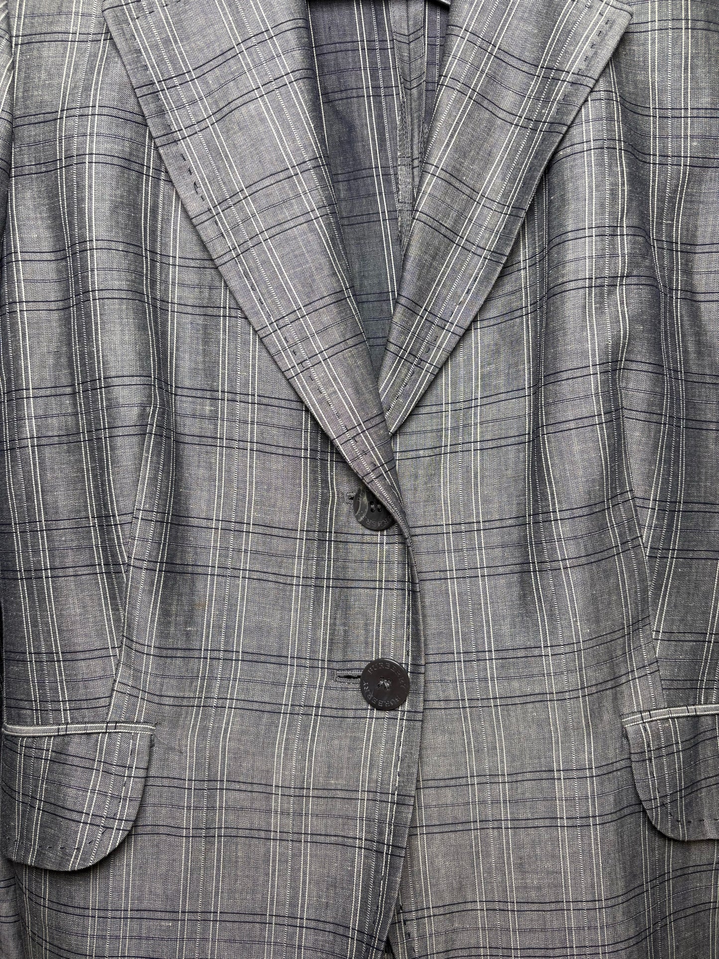 Size 48 Burberry Grey Stripes Women's Pre-owned Blazer