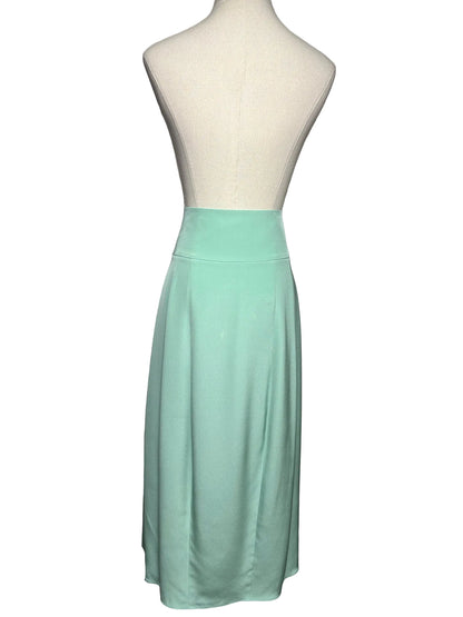 Women's Size 8 Tibi Lantern Mint Green Pure Silk Pre-Owned Midi Skirt
