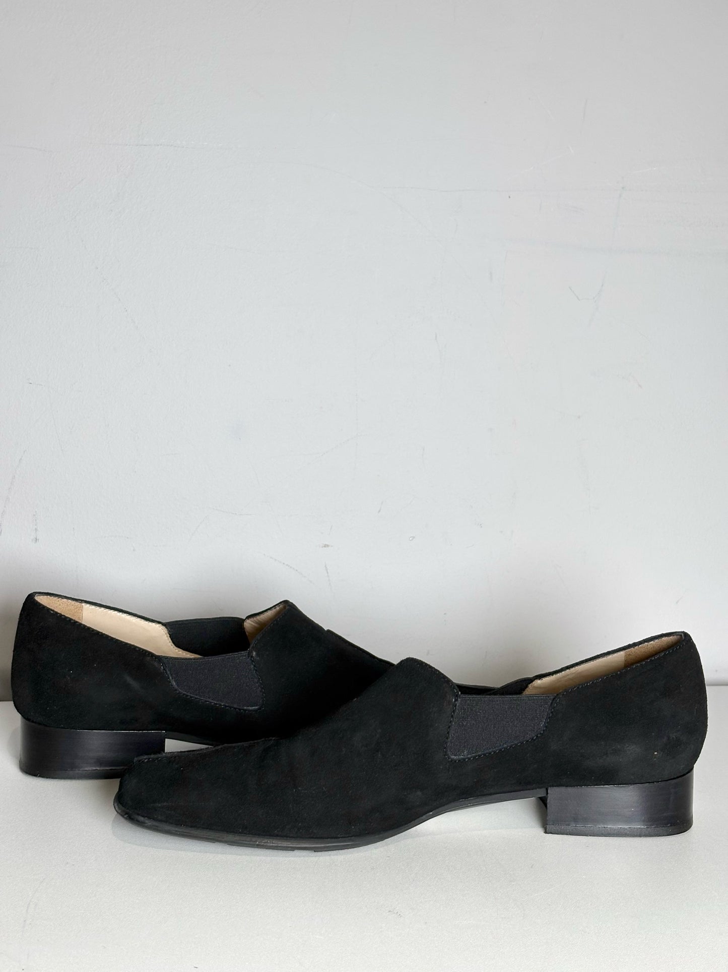 W Shoe Size 9 Firenze Black Leather Suede Women's Pre-owned, NWT Loafers