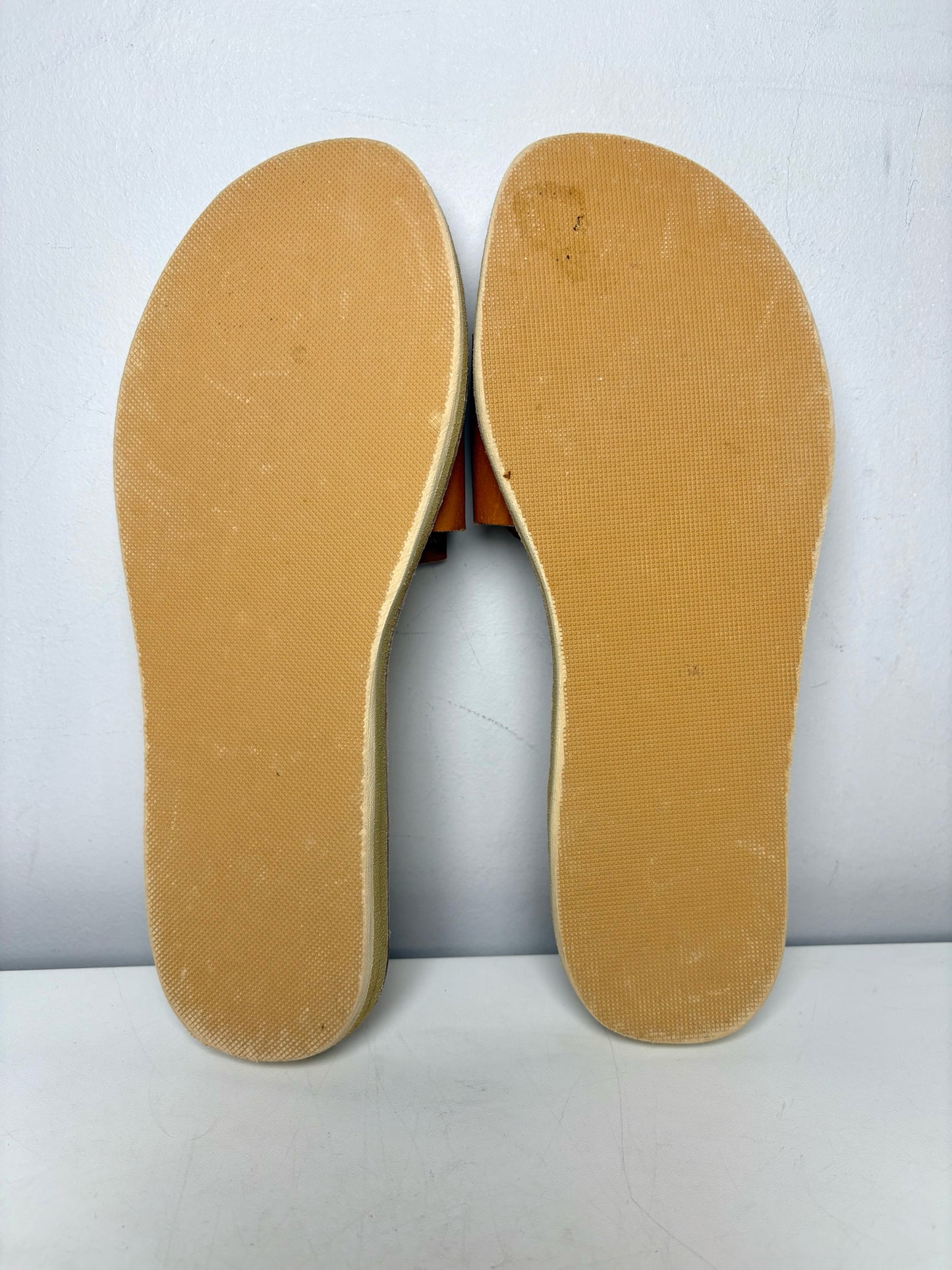 W Shoe Size 40 Laidback London Remi Tan, White, Gold Leather Pre-owned Sandals