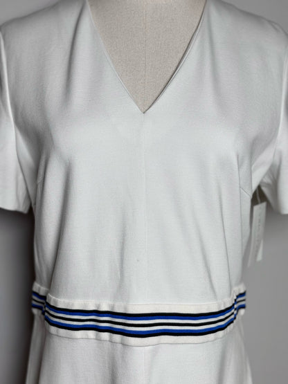 Women Size 40 Escada Sport White, blue Stripe Women's Dress