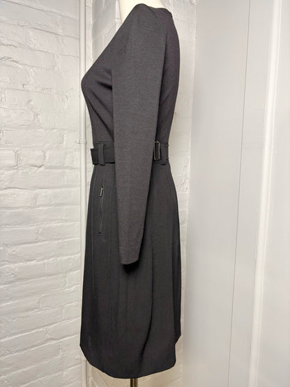 Women Size 6 Akris Punto Black Solid Dress