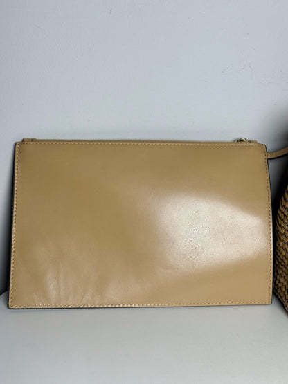 Tory Burch Woven Leather Pre-owned, NWT Tan Purse