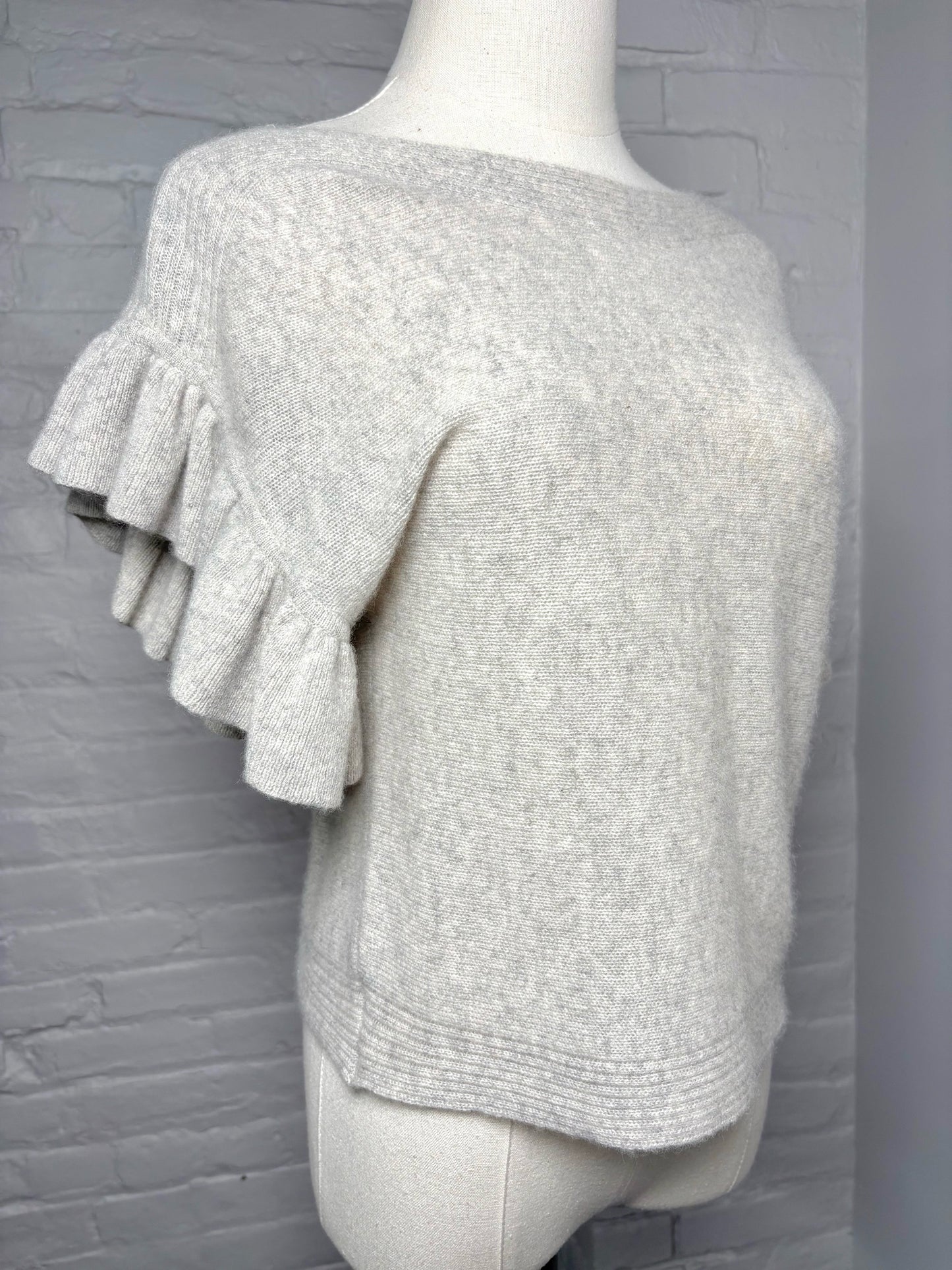 Women Size XS White + Warren Light Gray Solid Cashmere Sweater
