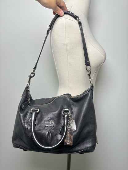 Coach Leather Black Cowhide Madison Sabrina Satchel Y2K Purse