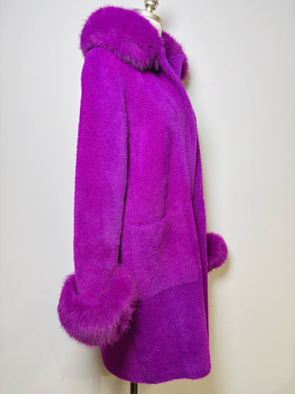 Women Size S/P Joseph Ribkoff Purple Solid Cardigan NWT Sweater