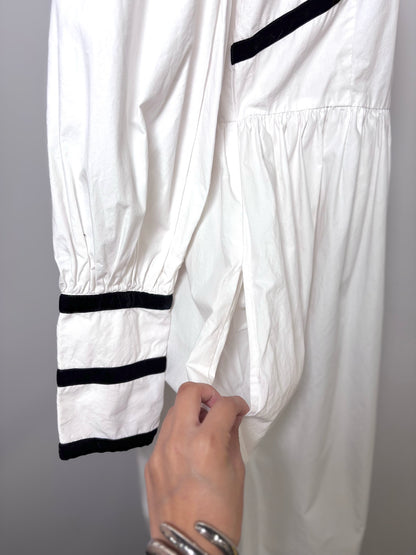 Women Size 10 batsheva White Solid Cotton Dress