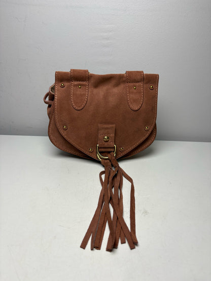 Women's See by Chloé Collins Small Auburn Leather Suede Pre-Owned Saddle Crossbody Bag