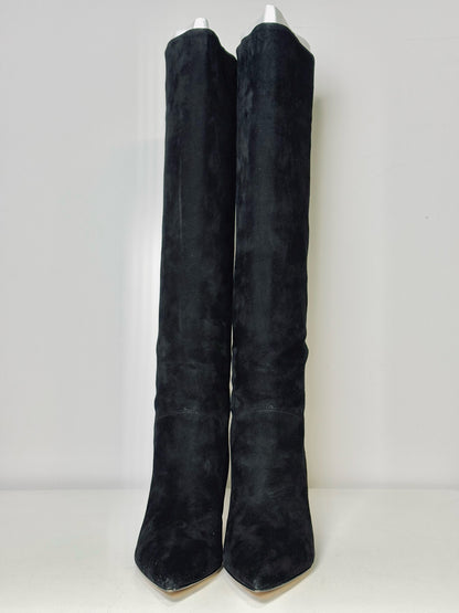 W Shoe Size 8.5 Veronica Beard Black Leather Suede Lexington Boots