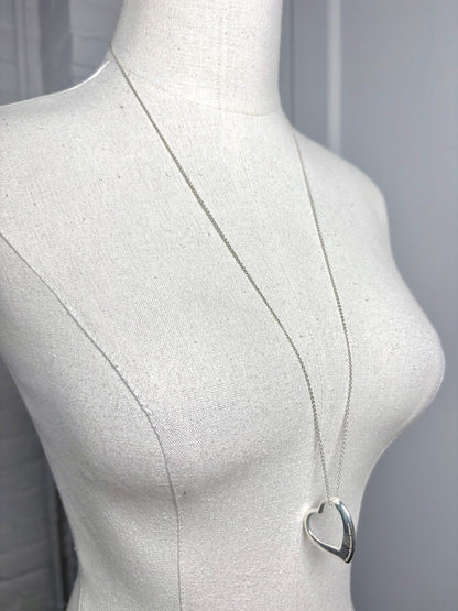 Tiffany & Co. Sterling Silver Pre-owned Open Heart Necklace
